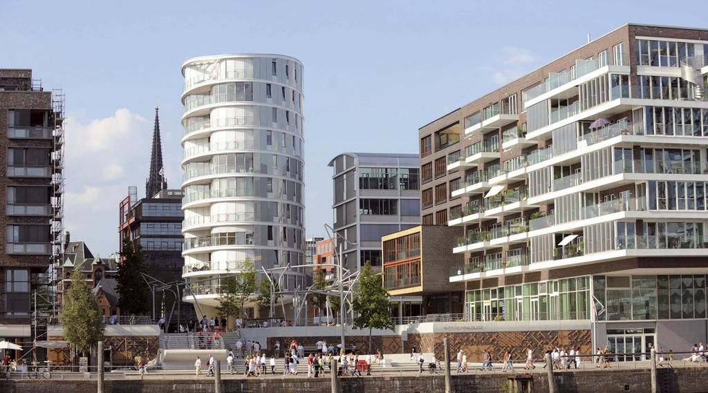 Character Precedent Hamburg, Germany Area Characteristics 1. Mixed-use waterfront neighbourhood 2. Public water frontage with mostly hardsurface landscaping 3.