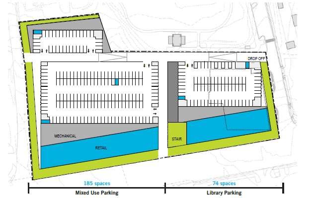 The parking deck would serve Project North and our downtown area. Building atop the deck is also desired. SAMPLE 2.