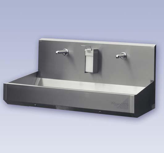 Washing troughs and extras Washing troughs and extras Made of stainless steel 1.4301, with 2, 3, 4, 5 or 6 washing spaces. Stable and strong construction - casing 1.25 mm thick.