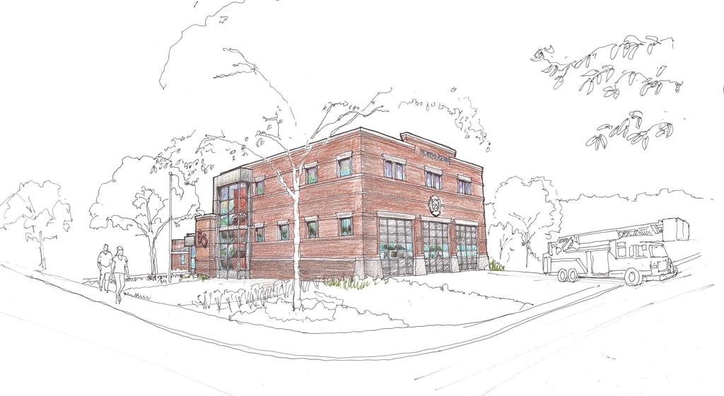 Drawing by Allred & Associates North Metro Fire will be remodeling Fire Station 63 on Irma Drive in Northglenn during 2017.