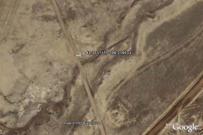 Figure A10. Google Earth image of Leak Source P1 with coordinates. The coordinates are from the second set. For scale, the white line is 10 meters Figure A11.