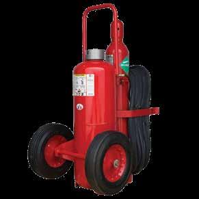 REGULATED RELEASE DRY CHEMICAL FIRE EXTINGUISHERS are recommended for chemical or petroleum plants, storage facilities, airports, warehouses, construction sites, equipment