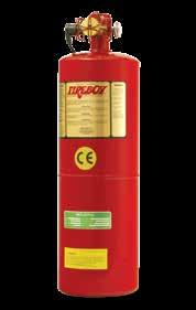 When 175 F (79 C) is reached, the extinguisher will automatically discharge, releasing the clean agent gas to totally flood the entire space, smothering the fire.