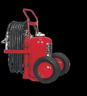 14 1 FIRE EXTINGUISHERS & CHEMICAL Amerex REGULATED PRESSURE WHEELED FIRE EXTINGUISHERS feature a 110 cu ft nitrogen cylinder with a pressure regulator and 2 1 / 2" x 36" steel wheels.