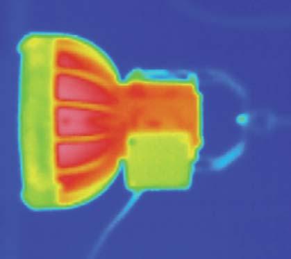 EWL series selection chart THERMAL IMAGING Following a very brief initial period, the lamp reaches thermal stability. This image shows the heat detected.