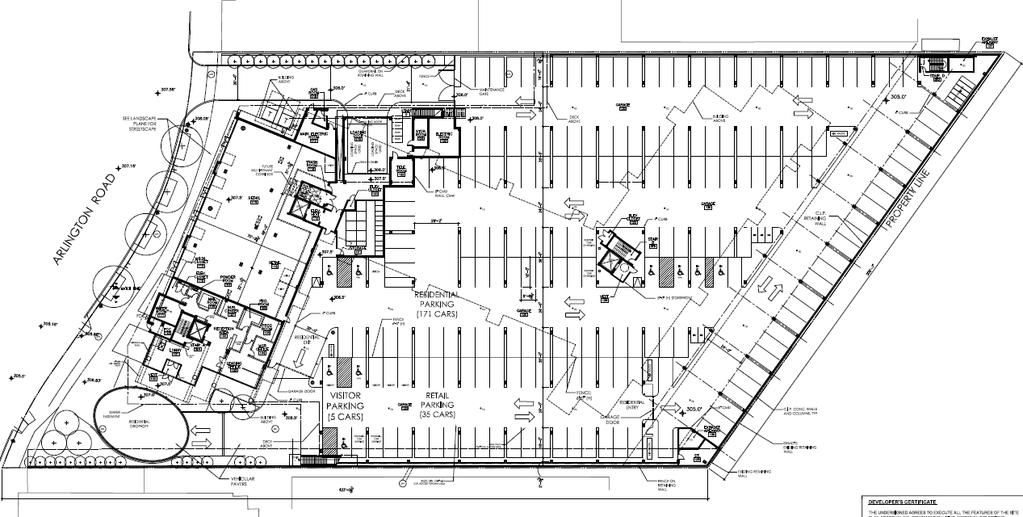 Garage Level Floor Plan The locations of the proposed mixed use building and parking garage structure are adequate, safe, and efficient.