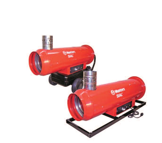 MR D S L Mobile and hanging indirect fired diesel heater Robust and tough design Functions on diesel or kerosene Wide range of heaters from 37 to 85 kw High thermal efficiency Flexible design for