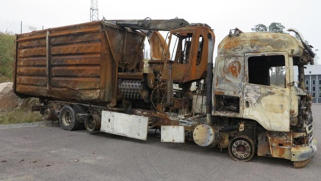 Figure 7: The results of a fire in a wood chipper vehicle. It is likely that the fire started when hydraulic oil leaked and ignited on a hot surface.