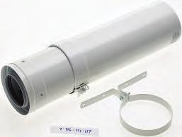 ) 1m flue extension cutable (80/125mm dia.