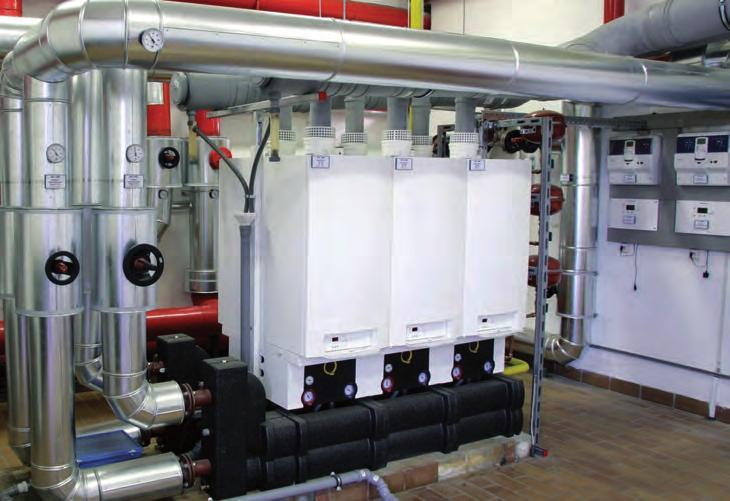 Multi boiler cascade systems For larger heat demands, the can be easily combined as part of a multi-boiler cascade system.