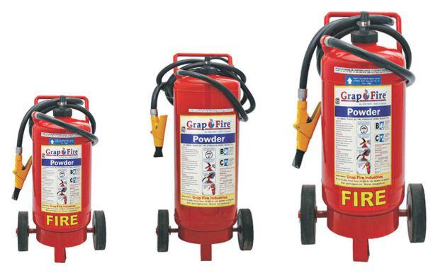 TROLLY TYPE FIRE EXTINGUISHERS HIGHER CAPACITY FIRE EXTINGUISHERS 25KG, 50KG, 75KG Sheyas fire fire extinguisher trolley units are available in BC/ABC Powder and AFFF Foam versions and offer