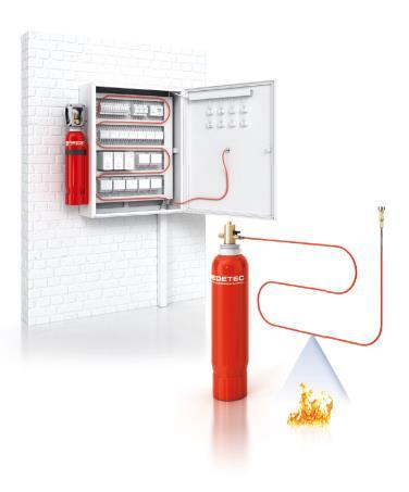 INSTALL PROPERTIES INDIRECT SYSTEM (< 9m 3 ) DETECTION TUBE : FIRE DETECTION ONLY DISCHARGE THROUGH A SEPARATE