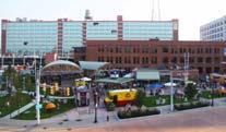 Larkin Square Buffalo, NY (private) > 1 acre multi-purpose public space casual indoor and outdoor dining options retail market stalls, free concerts and author readings, Food Truck