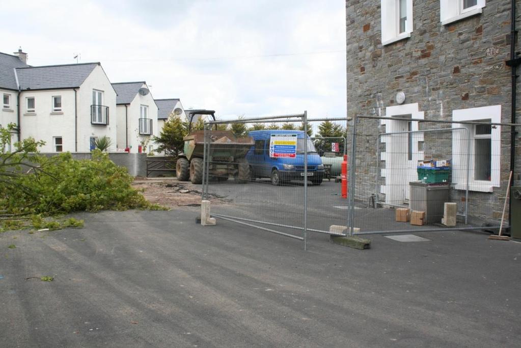 Plate 9: Tarmac area, between the garden and the nursing home, looking north.