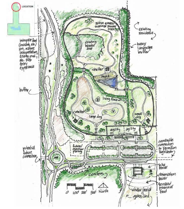 The following sketches provide more details in a format that provides more details for each section of the park.