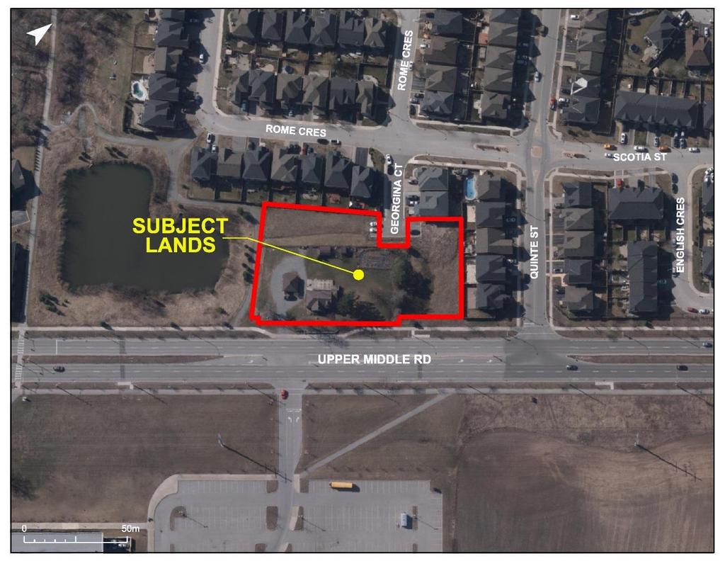 Figure 1: Aerial Photograph of Subject Lands 3.2 Neighbourhood Context The subject lands are located within the Orchard Community, located in the northeast section of the Burlington Urban Area.