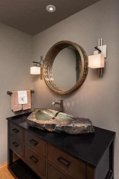 #2: The New Wow Spaces: Powder Baths After years of making necessary home improvements, clients are putting more emphasis on luxury including a bit of fun, whimsy, and functional art in spaces like