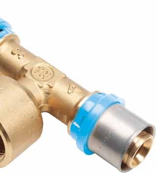 Duopex water fittings To increase joint performance, all DUOPEX WATER crimp fittings are characterized by a blue plastic holding ring which has 3 important functions: 1.