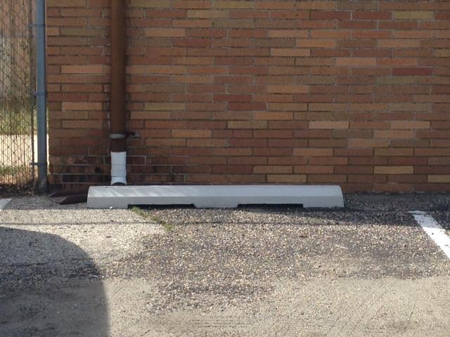 Parking spots on the west side of the parking lot can be replaced with pervious pavement to capture and infiltrate stormwater.