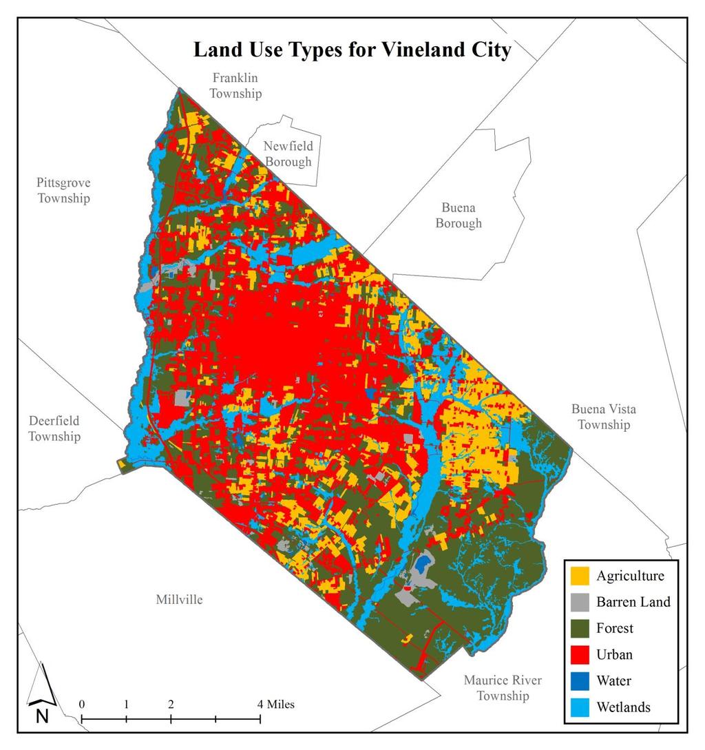 Land Use Types for the City of Vineland Figure 1: