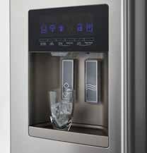 Built-in water/ice maker in the door for ice cubes, crushed ice or cold water. No-frost function against ice and frost formation.