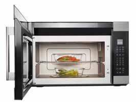 Two level cooking, providing extra space for more containers or plates at the same time. Combination of microwave oven and integrated exhaust fan with three different speeds.
