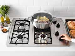 Cooking is easier and safer thanks to the continuous and sturdy cast iron pan supports that keep your pots and pans stable when you cook.