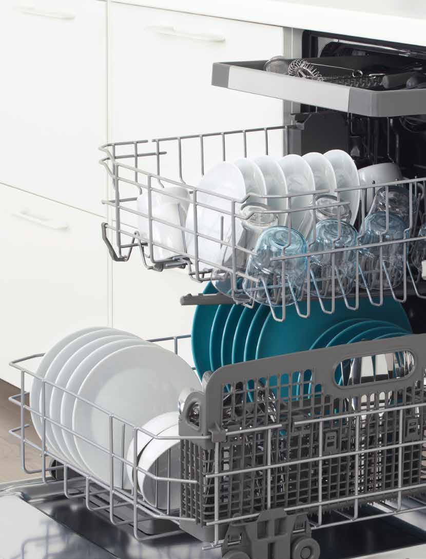 DISHWASHERS Using a dishwasher is more water and energy efficient than washing dishes by hand. And, with sterilizing functions, it s more hygienic too.