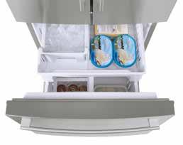 Integrated air purifying system to reduce food odors. Fast cooling switch perfect after weekly groceries or your beverage shelf.
