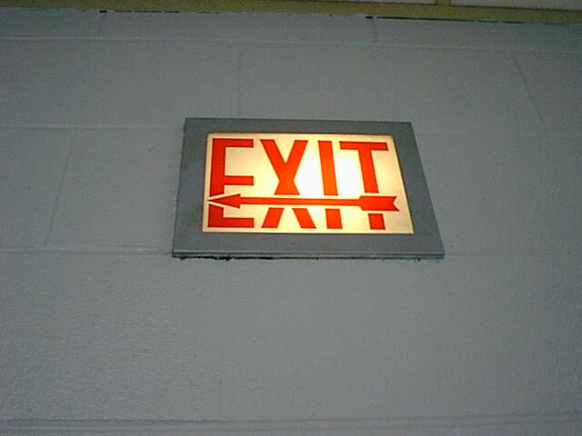 EXIT SIGNS Exit signs indicate doors that exit the