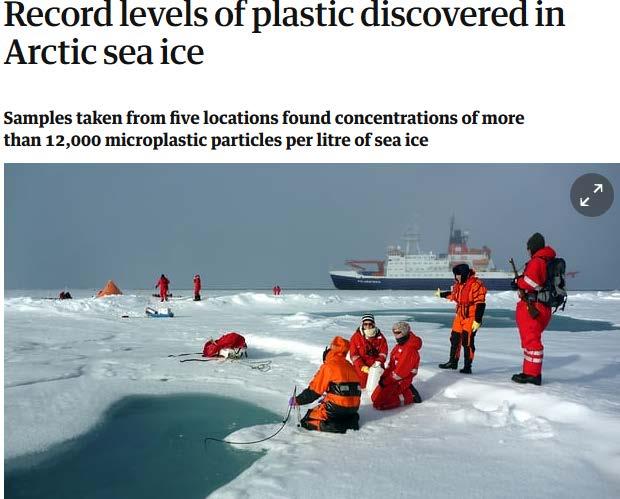Some examples of collaboration between PAME and other WG s: Phase II on the marine litter work Source: Guardian, 24.4.2018 AMAP: Monitoring 