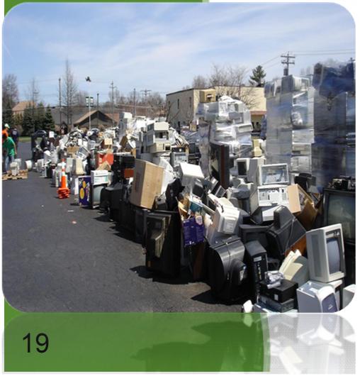Requirements for Collection Sites Definition: An e-waste collection site is a fixed or temporary site at which e-waste is accepted from consumers and temporarily stored for more than five days in a