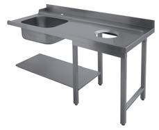 Tables for Rack conveyor dishwashers Mod. Dim.