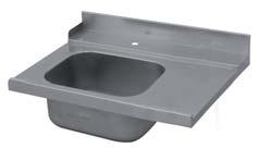 table with sink and splash guard LH exit machine 70x70 717102 680,00