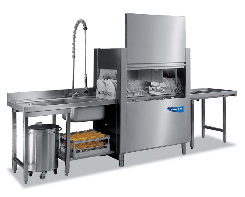 Rack conveyor dishwashers Features 2150 This compact, single-speed rack conveyor dishwasher washes up to 100