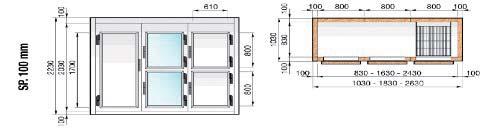 Example: KLAB-PS-F, with SLC and/or NIA controller P = Prefab (premanufactured) S = Standard F = Freezer (negative T = -15 C -25 C) Single-body group KLAB prefab vertical freezers Model