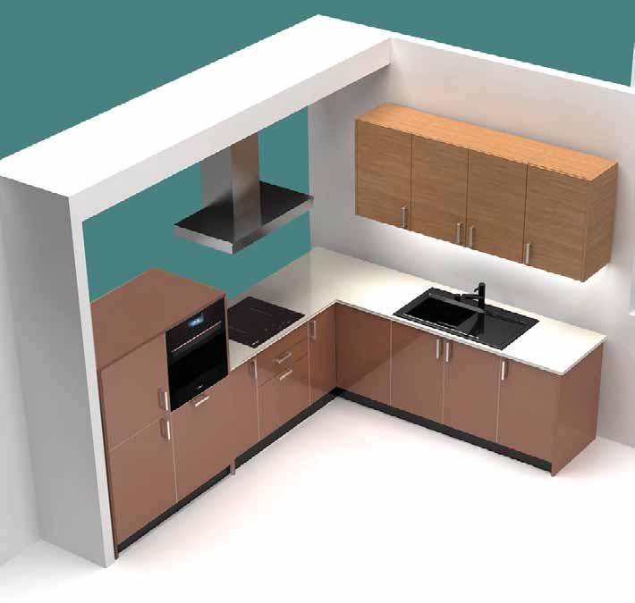 layouts, an L-shaped kitchen or corner kitchen is the top