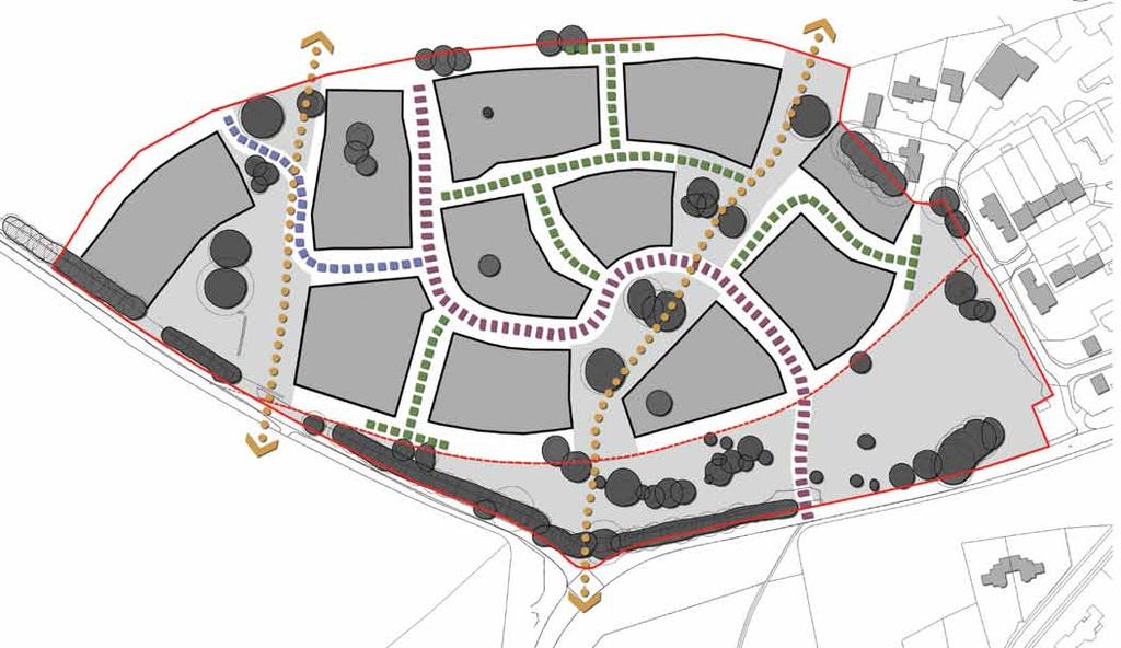 Highways, access and parking Vehicular access to the new homes would be taken from Faringdon Road and would be designed to ensure a sufficient visibility splay is maintained, as the plan below