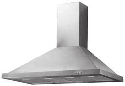 3gl/bgl 60cm Glass Chimney Hood 1 Washable metallic grease filter 2 Halogen lights Extraction capacity: 414 m 3 /hr Noise level: 60dB btc975ss 90cm Chimney Hood 3 Washable aluminium grease filters 2
