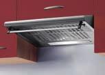 4Me 52cm Canopy Hood Slider control 1 Washable aluminium grease filter 2 Halogen lights Extraction capacity: 365 m 3 /hr Noise