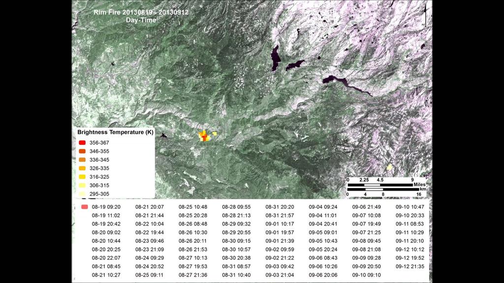 Routine GIS Mapping of Rim Fire, CA