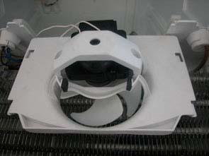 n) The fan is fitted to the support which is extracted from the cold module In case of