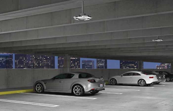 The low-profile, rugged steel construction, and hands-free installation features make the Quadcast ideal for parking garages, canopies, and stairwells.