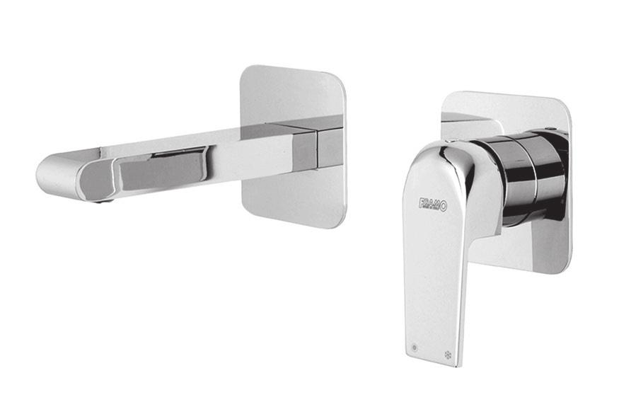 PER LAVABO AD INCASSO CON BOCCA A PARETE SENZA SCARICO, PIASTRE SEPARATE HO244CR CONCEALED BASIN MIXER WITH WALL SPOUT WITHOUT 220,00 POP-UP WASTE, SEPARATED PLATES Miscelatore HO244CRper lavabo ad