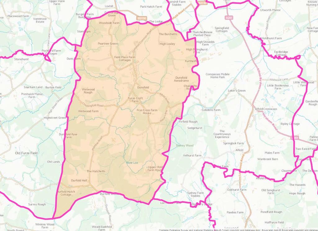 Figure 1-1: Dunsfold Parish and Neighbourhood Plan Area Boundary N Source: Ordnance Survey 1.