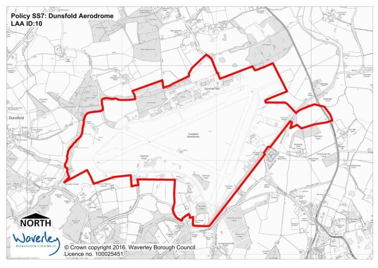 Figure 1-2: Dunsfold Aerodrome Allocation Source: Adopted Local Plan Of the 100 home requirement for Dunsfold, 49 already have outstanding planning permission, whilst 51 derive from Housing from LAA
