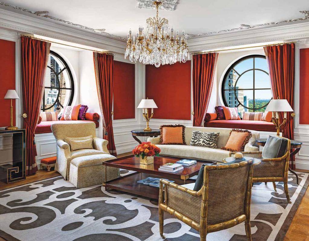 IMPERIAL SUITE THE DRAMATIC IMPERIAL SUITE FEATURES EUROPEAN CHINOISERIE AND EAST ASIAN FURNISHINGS SET AGAINST ALLURING RED TONES WITH CRYSTAL ACCENTS Mixed stylistic influences and a reinvented