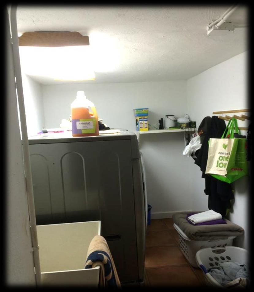 LAUNDRY & MUDROOM BEFORE Low ceiling;