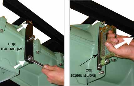Figure 5: Removing the shredder screen (shredding mesh installed with mesh facing towards the motor) Hint: An optional coarse shedding screen is available for use with coarse terracotta or clay