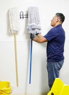 Rinse used mops and hang